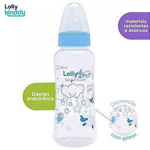 MAMADEIRA LOLLY SPECIAL DREAMS ORTODÔNTICA 250ML AZUL REF. 3062-01 M