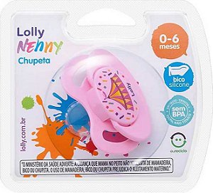 CHUPETA LOLLY TIP BICO DE SILICONE ORTODÔNTICA TAMANHO 1 ROSA REF. 4014-01 F
