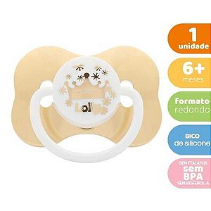CHUPETA LOLLY BICO DE SILICONE TIP BORBOLETA REDONDA N°2 (+6 Meses) NEUTRO REF. 4512-01