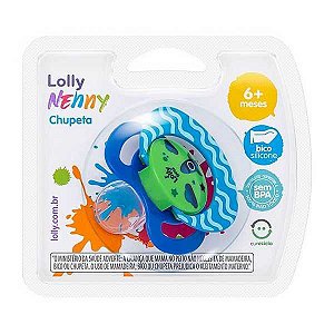 CHUPETA LOLLY BICO DE SILICONE TIP TRICOLOR ORTODÔNTICA TAMANHO 2 AZUL REF. 4915-01 M