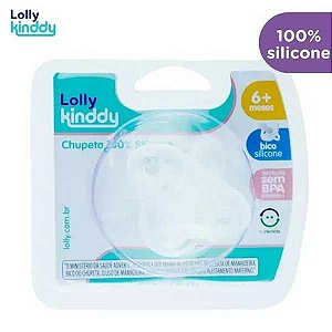 CHUPETA LOLLY BICO DE SILICONE TIP 100% SILICONE ORTODÔNTICA TAMANHO 2 NEUTRA REF. 6015-01 N