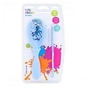 KIT LOLLY ESCOVA E PENTE TIPO AZUL REF. 7050-01 M