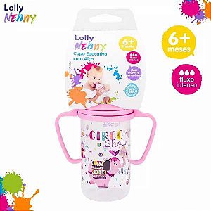 COPO LOLLY NENNY EDUCATIVO TIPO COM TAMPA 150ML +6 MESES ROSA REF. 710-00 F