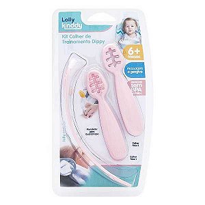 KIT COLHER DE SILICONE  LOLLY DE TREINAMENTO DIPPY ROSA REF. 7106-01 F