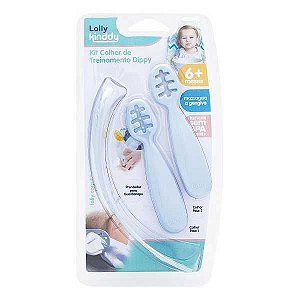 KIT COLHER DE SILICONE LOLLY DE TREINAMENTO DOPPY AZUL REF. 7116-01 M