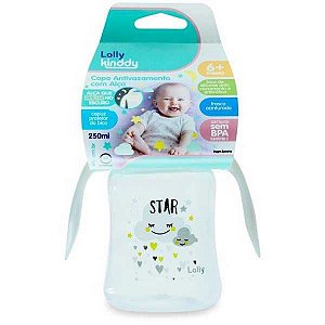 COPO ANTIVAZAMENTO LOLLY BICO DE SILICONE TIPO STAR COM ALÇAS 250ML +6 MESES NEUTRA  REF. 7197-00 N