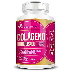 COLÁGENO HIDROLISADOR COM VITAMINAS FLORA NATIVA 60 CAPSULAS