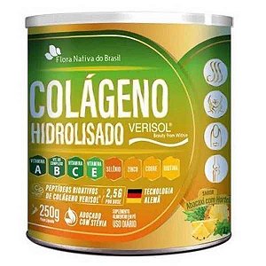 COLÁGENO HIDROLISADOR VERISOL SABOR ABACAXI COM HORTELÃ FLORA NATIVA 250G