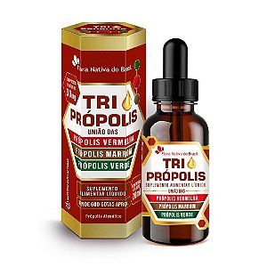 TRI PROPOLIS GOTAS 20ML (VERMELHA, VERDE E MARROM) CX/24 - FLORA NATIVA