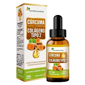 CURCUMA + COLAGENO TIPO 2 GOTAS 30ML (SABOR LARANJA) CX/24 - FLORA NATIVA