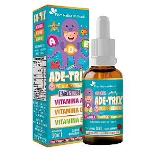 KIDS - ADETRIX (Vit. A, D, E) 30ml Sabor Morango CX/24 - FLORA NATIVA