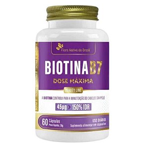 BIOTINA (B7) 150% IDR 60 CAPS CX/15 - FLORA NATIVA