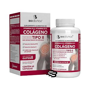 VITAMINA B12 VITAMINA D3 E COLAGENO TIPO II 60 CAPS CX/12 - BIOCEUTICA
