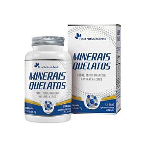 MINERAIS QUELATO (Fe,Mg,Cu,Mn,Zn) 60 CAPS CX/12 - FLORA NATIVA