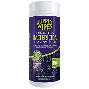 TOALHA UMEDECIDA BACTERICIDA P/SUPERFICIES POTE C/35 UND 20X18 - SUPPLY WIPES