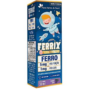 KIDS - FERRIX (Ferro 5mg/porcao) 30ml Sabor Uva CX/24 - FLORA NATIVA