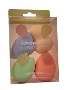 KIT 4 ESPONJAS P/ MAQUIAGEM YOU SE.ME POWDER PUFF - FACE BEAUTIFUL