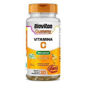 UNI GUMMY VITAMINA C BIOVITON - SABOR LARANJA - 2,5GR - 30 GOMAS MASTIGAVEIS - UNILIFE