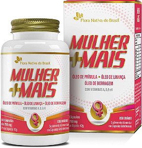 MULHER +MAIS (Primula, Linhaca, Borragem + Vit. ADEK)  60Caps - FLORA NATIVA