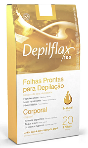 Folhas Prontas para Depilação Corporal 20 unidades Natural Depilflax