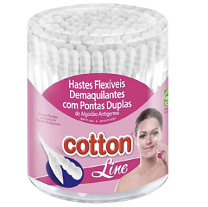 Hastes Flexíveis Demaquilantes C/ Pontas Duplas - Pote C/ 150 Unid. Cotton Line.