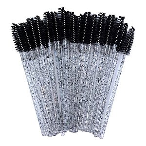 Escovinhas Descartáveis Glitter Preta (50 Unidades)