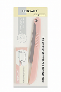 Navalha para Sobrancelhas Rosa Hello Mini Profissional 5 laminas - Navalhete