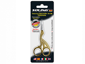 Tesoura para Sobrancelha Cegonha 3,5″ Soling ponta reta Aço inox