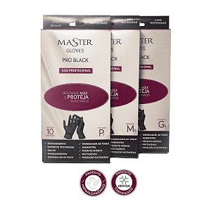 Luvas Master Gloves Pro Black 10UND
