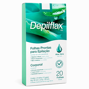 Folhas Corporais Aloe Vera Depilflax 20UN