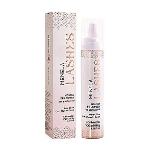 Mousse de Limpeza para Cílios com Óleo de Coco Menela Lashes 100mL