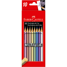 Lápis de Cor Metallic 10 Cores, Faber-Castell