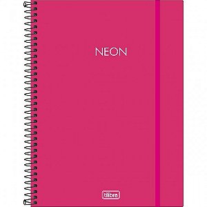 Caderno Espiral Capa Plástica Universitário 1 Matéria Neon 80 Folhas