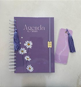 Agenda 2026 Lavanda com Margaridas + Marcador de Páginas Brinde 🌼