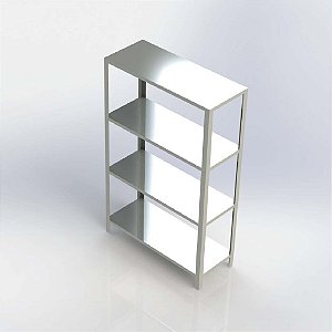 Estante Em Aço Inox Com 4 Planos Liso