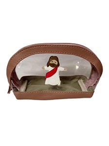 Necessaire com Estampa Personalizada de Jesus ou de Nossa Senhora | Jesus - Cor: Rosê