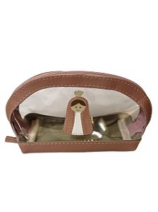Necessaire com Estampa Personalizada de Jesus ou de Nossa Senhora | Nossa Senhora - Cor: Rosê