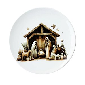 Prato Raso Presépio Wood Berço 26cm