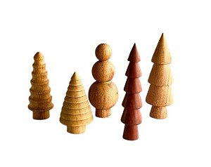 Kit c/ 5 Mini Árvores de Natal