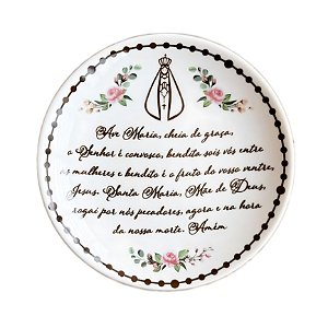 Prato Pão Oração de Nossa Senhora 16cm
