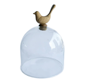 Cúpula Vidro Passarinho 18cm