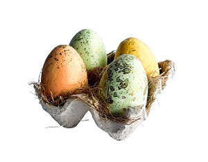 Bandeja c/ Ovos de Páscoa Decorativos 7cm (OV211)
