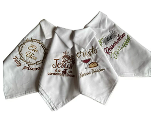 Kit 4 Guardanapos Bordado Páscoa