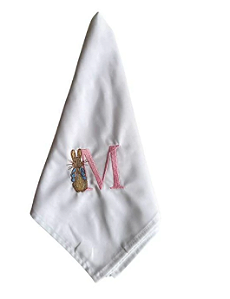Guardanapo Bordado Monograma Rosa