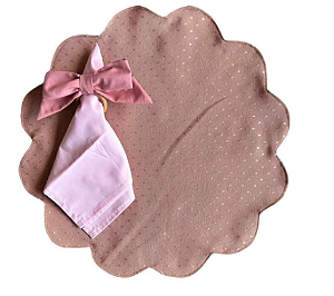 Kit Mesa Flor Poa Rosa