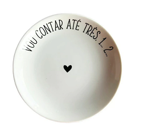 Prato Pão Porcelana Frase de Mãe Vou Contar 16cm