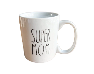 Caneca em Porcelana Mãe -Estampa Super Mom 250ml