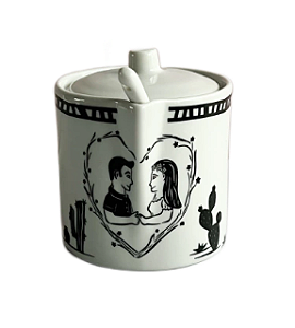 Açucareiro em Porcelana Junina 300ml