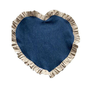 Jogo Americano De Coração Jeans Com Babado 42cm