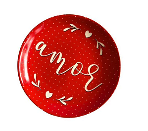 Prato Pão Cupido Amor Red 16cm